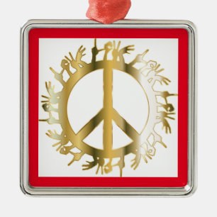 LIEBES HÄNDE FRIEDENSZEICHEN SILBERNES ORNAMENT