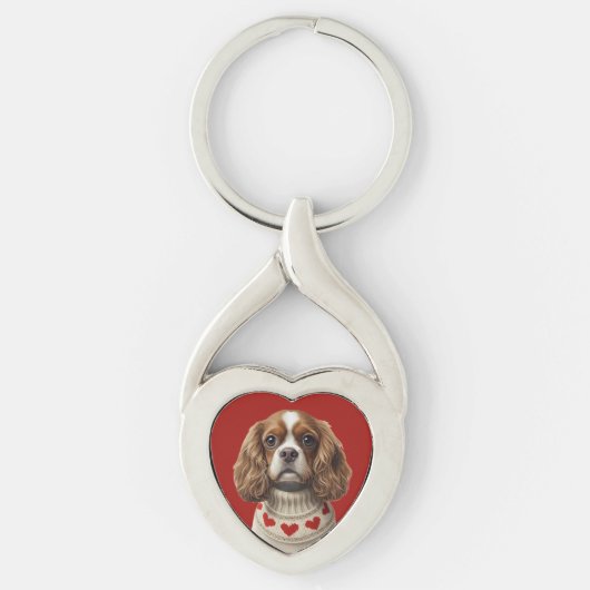 Liebes Herz Cavalier Schlüsselanhänger (Vorderseite)