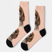 Liebes Herz Cavalier Socken (Linkes Detail)