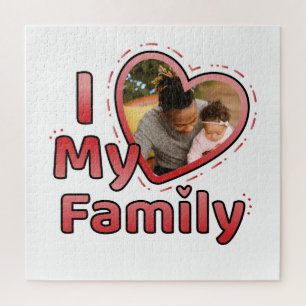 Liebes Herz Familienfoto Puzzle