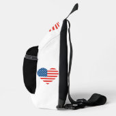 Liebes Herz gestapelt amerikanisches Flaggendesign Crossbody Bag (Rechts)