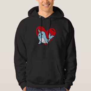 Liebes Herz Grafik Valentinstag Narwhal Jungen Ki Hoodie
