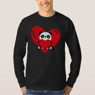 Liebes-Herz-Grafik Valentinstag Panda Jungen Kinde T-Shirt