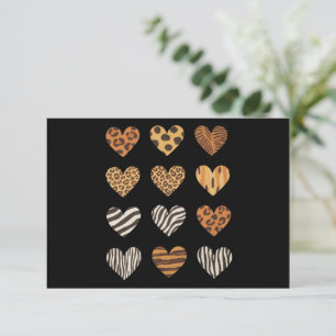 Liebes Herz Leopard Süß Valentinstag Dankeskarte