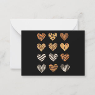 Liebes Herz Leopard Süß Valentinstag Mitteilungskarte
