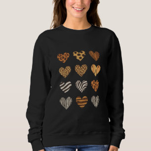 Liebes Herz Leopard Süß Valentinstag Sweatshirt