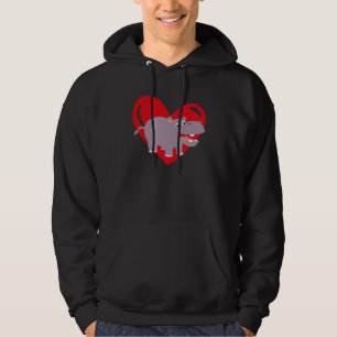Liebes-Herz-Motiv Valentinstag Nilpferd Jungen Kin Hoodie