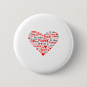Liebes Herz Multilingual Ich liebe dich Romantisch Button