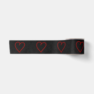 Liebes Herz Rot Glitter Valentinstag Satinband