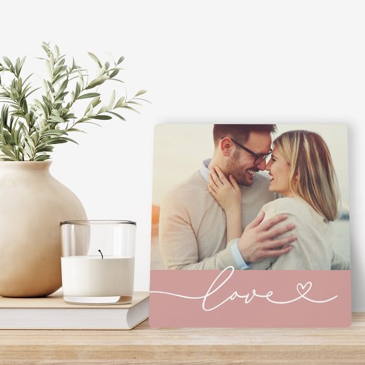 Liebes Herz Schriftart Dusty Rose Foto Fotoplatte