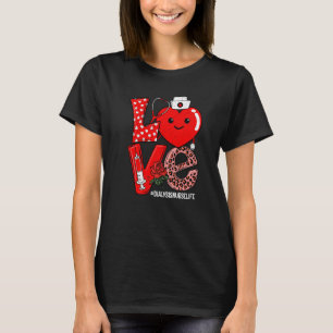 Liebes Herz Stethoskop Dialyse Krankenschwester Le T-Shirt