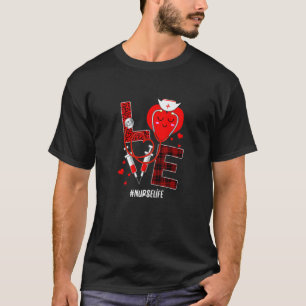 Liebes Herz Stethoskop Krankenschwester Leben Pfle T-Shirt
