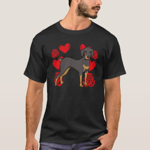 Liebes Herz Valentinstag Rosen Dobermann Jungen Ki T-Shirt