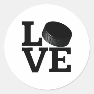 Liebes Hockey-Puck-Design für Fans Runder Aufkleber