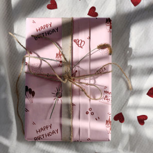 Liebes Hund 1. Geburtstag – Süßer Welpe, Luftballo Geschenkpapier Set