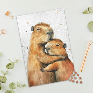 Liebes Kuschel-Capybara-Paar Puzzle