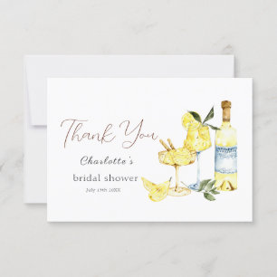 Liebes Limoncello Cocktail Brautparty  Dankeskarte