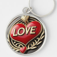 Liebe's Little Locks Red Heart Meta lKeychan