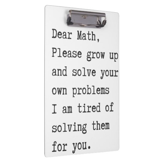 Liebes Mathe löst Ihre eigenen Probleme Klemmbrett (Rechts)