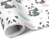 Liebes Panda-Bär-Nahtloses Muster Geschenkpapier (Rolleneckpunkt)
