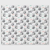 Liebes Panda-Bär-Nahtloses Muster Geschenkpapier (Flach)