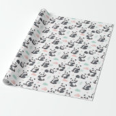 Liebes Panda-Bär-Nahtloses Muster Geschenkpapier (Ungerollt)