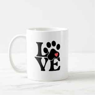 Liebes-Pfotenabdruck-Geschenk für Haustierliebhabe Kaffeetasse