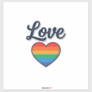 Liebes Regenbogen Herz Stolz Vektor-Shirt-Design_1 Aufkleber