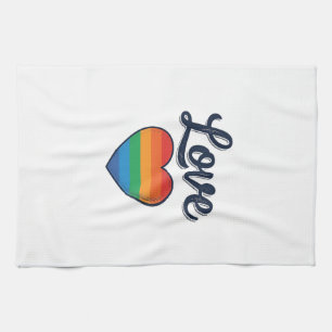 Liebes Regenbogen Herz Stolz Vektor-Shirt-Design_1 Geschirrtuch