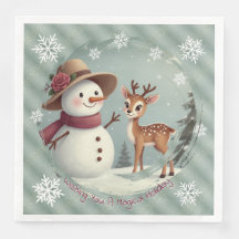 Liebes Reh und Schneemann Feiertag