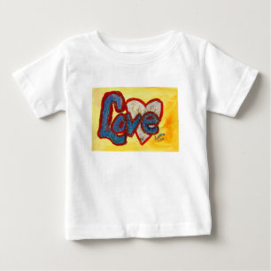 Liebes-Rot-Herz-Inspirations-Wort-Kunst-Shirt Baby T-shirt