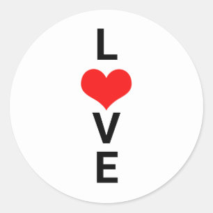 Liebes rotes Herz Cute Valentinstag Weiß Custom Runder Aufkleber