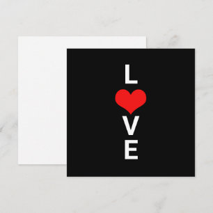 Liebes rotes Herz Cute Valentinstag Weiß Schwarz Karte