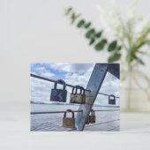 Liebes-Schloss-Geländer Postkarte (Stehend Vorderseite)