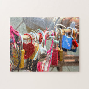 Liebes-Schlösser Brooklyn Bridge New York. Puzzle