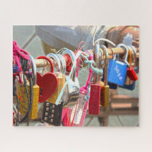 Liebes-Schlösser Brooklyn Bridge New York. Puzzle