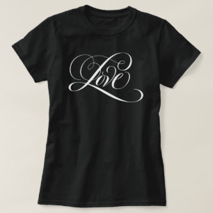 Liebes Schrift Calligraphy Schwarz Valentinstag fl T-Shirt