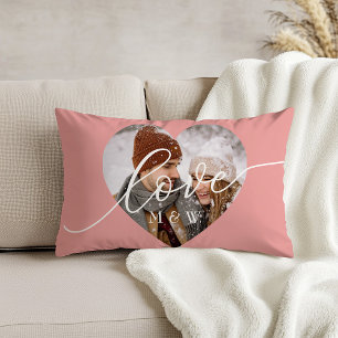 Liebes-Schrift-Herz-Foto-Rosa-Lendenkissen Lendenkissen