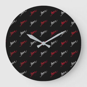 Liebes-Schrift-Typografie Elegantes Valentinstag-D Große Wanduhr