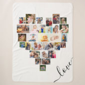Liebes-Script Herzförmige Fotocollage Sherpadecke (Vorderseite)