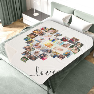Liebes-Script Herzförmige Fotocollage Sherpadecke