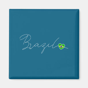 Liebes-Shirt Brasil Einfache brasilianische Flagge Magnet