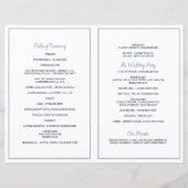 Liebes-Skript-Hochzeitsprogramme Dusty Blue (Rückseite)