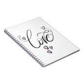 Liebes-Skript-Journal | Minimalistisches Herz-Spir Notizblock (Rechte Seite)