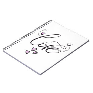 Liebes-Skript-Journal   Minimalistisches Herz-Spir Notizblock