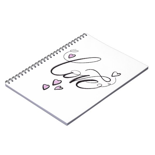 Liebes-Skript-Journal | Minimalistisches Herz-Spir Notizblock (Linke Seite)