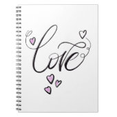 Liebes-Skript-Journal | Minimalistisches Herz-Spir Notizblock (Vorderseite)