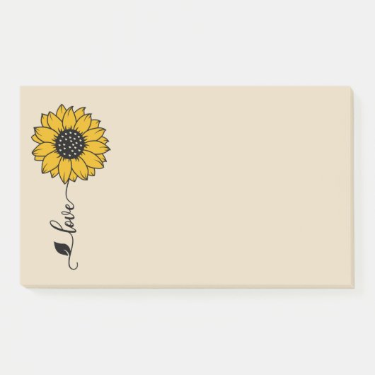 Liebes-Sonnenblume Post-it Klebezettel (Vorderseite)