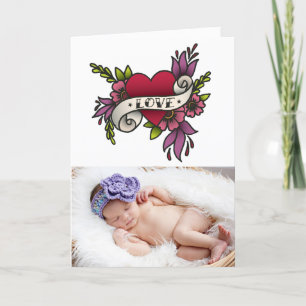 Liebes-Tattoo Valentinstag Foto Grußkarte Feiertagskarte