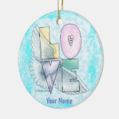 Liebes-Taube Keramik Ornament (Links)